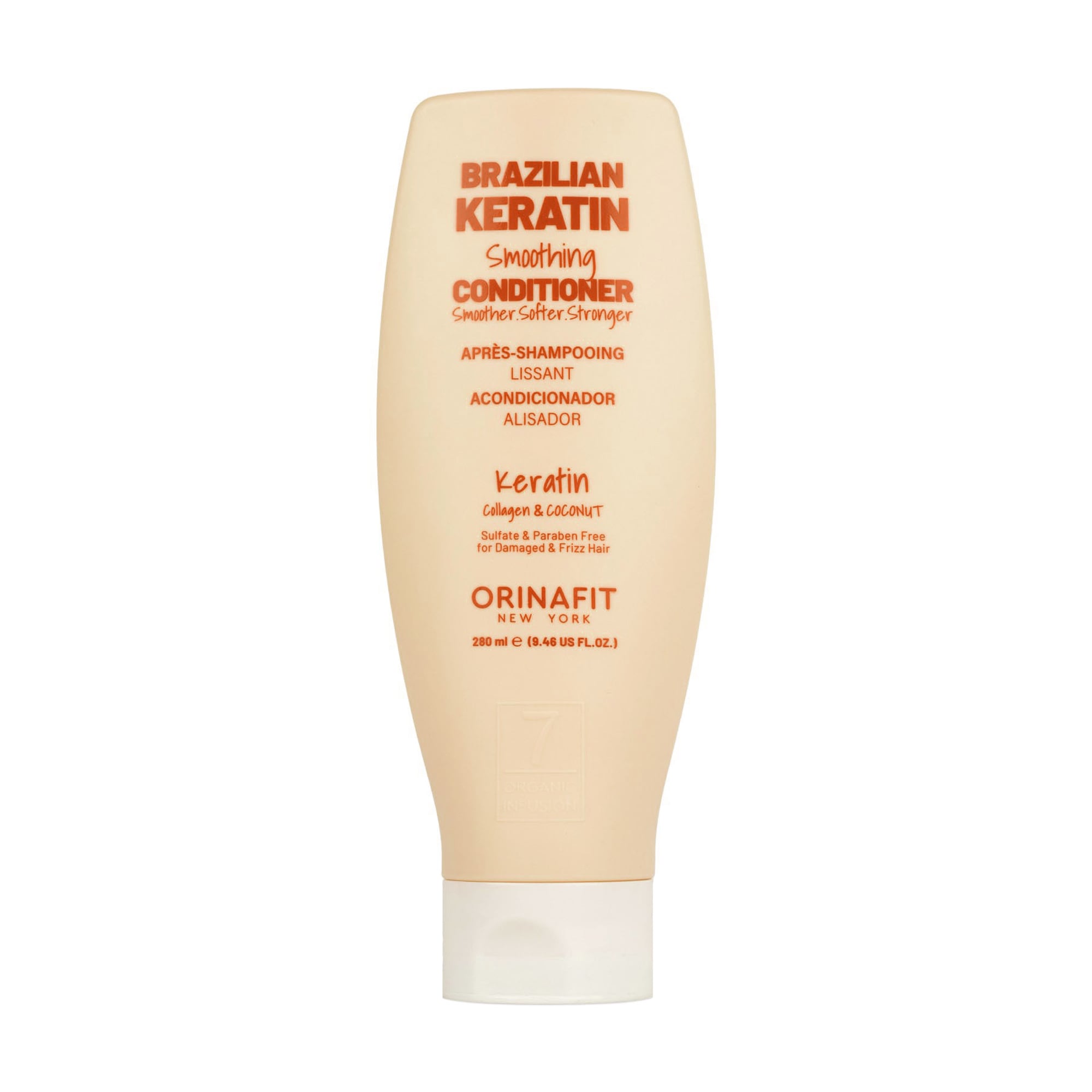 Розгладжувальний кондиціонер для волосся Orinafit Brazilian Keratin Smoothing Conditioner, 280 мл